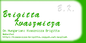 brigitta kvasznicza business card